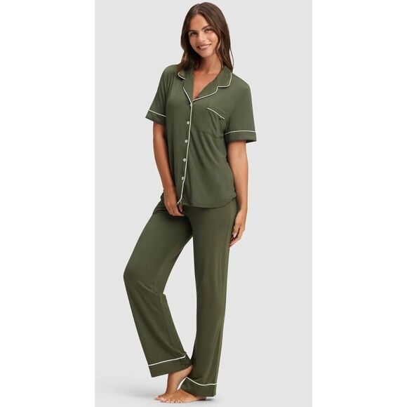 NWOT Cozy Earth Bamboo Stretch-Knit Short Sleeve & Pant Pajama Set $140 2XL  F15 - Picture 2 of 9
